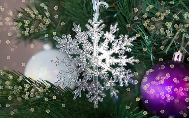 Decoração de Natal, floco de neve, close-up