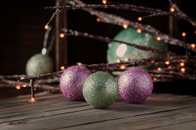 Decoração de Natal na mesa vintege