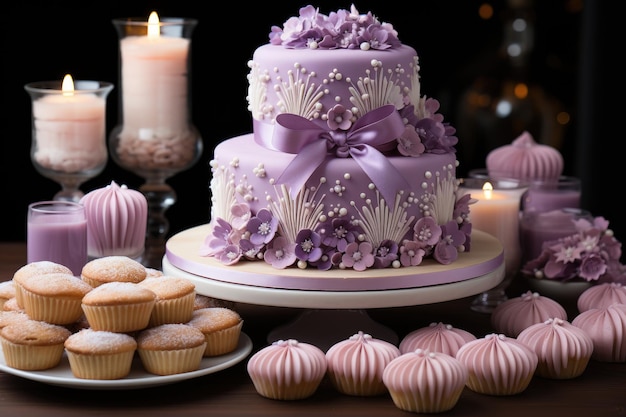decoração de padaria em ideias de inspiração para tema roxo violeta