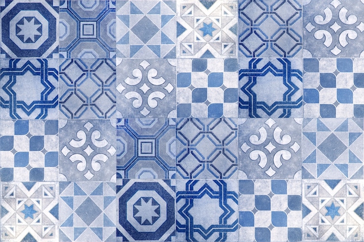 Foto decoração de parede de azulejos antigos. telhas de cerâmica turca de parede plano de fundo