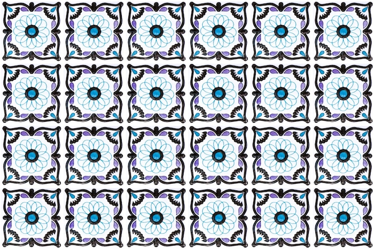 Foto decoração de parede de azulejos de cerâmica vintage coloridos fundo de parede de azulejos de cerâmica turca