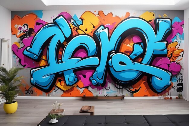 Decoração de parede de graffiti artístico