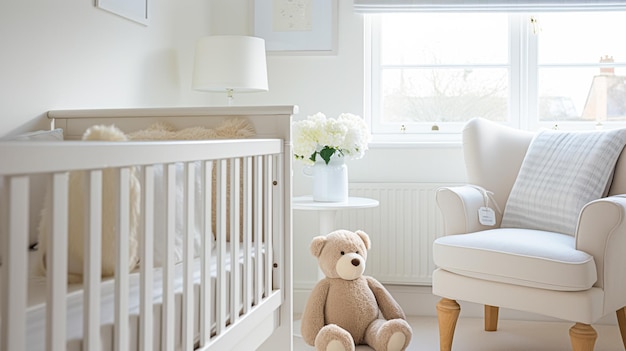 Decoração de quarto de bebê e inspiração de design de interiores em uma bela casa de campo inglesa