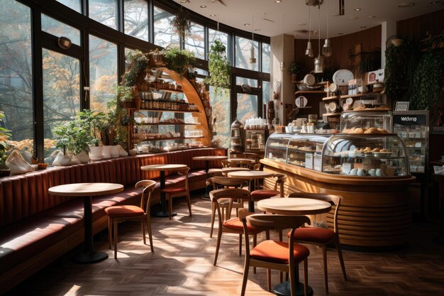 decoração dentro de cafeteria espaço aberto ideias de inspiração em estilo moderno