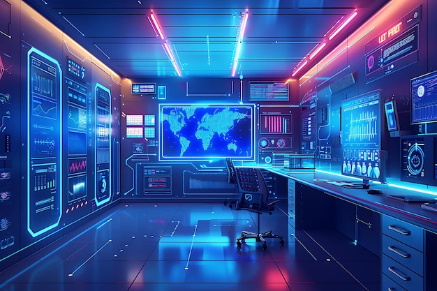 Decoração do quarto redefinida abraça cores de néon vibrantes e design interior futurista Cyberpunk