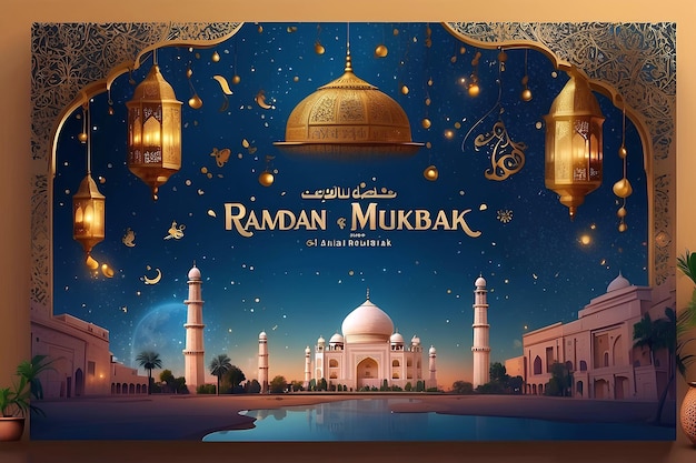 decoração especial de ramadan ilustração de fundo Generative Ai