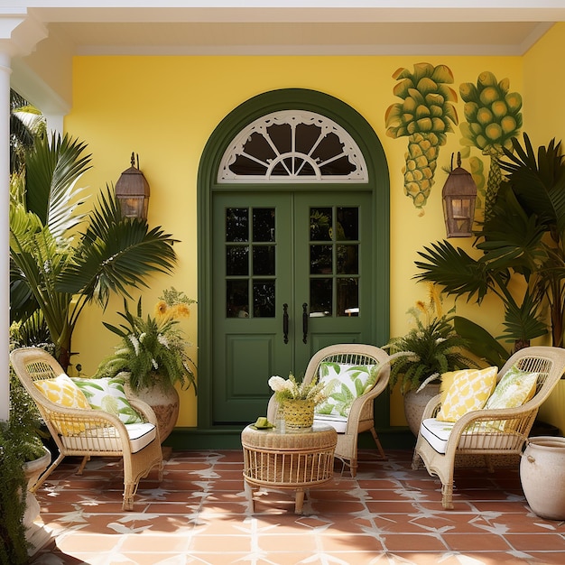 decoração exterior inspirada no estilo jamaicano