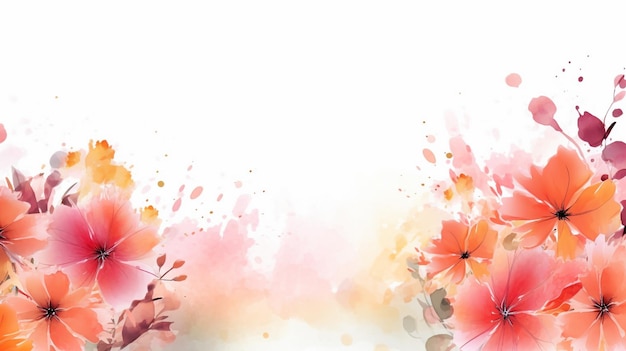 Decoração floral aquarela rosa para convite de casamento de espaço vazio para texto