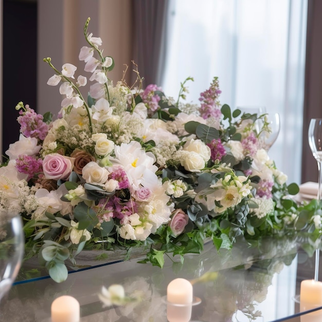 Decoração floral de casamento gera ai