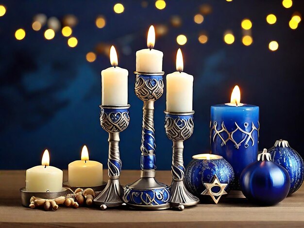 Decoração grátis de Hanukkah com velas