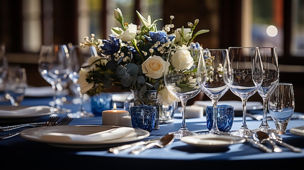 Decoração incrível de mesa de casamento com flores em mesas de madeira