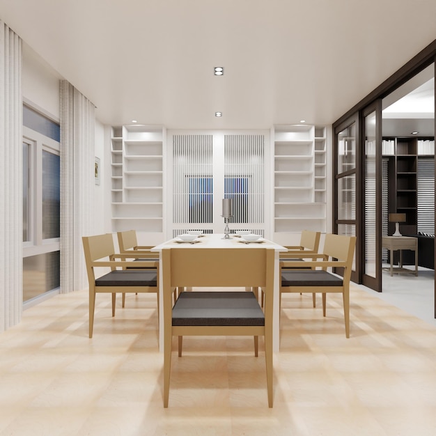 Decoração para casa Sala de estar Interior elegante 3D render Ilustração 3D de apartamento moderno