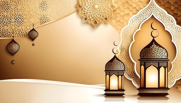 Decoração Ramadan saudações islâmicas belo design fundo Ilustração