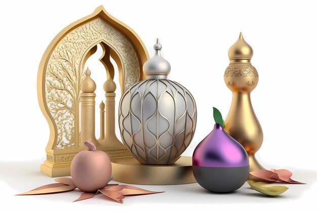 Decoração Ramadhan Kareem, Ilustração 3D