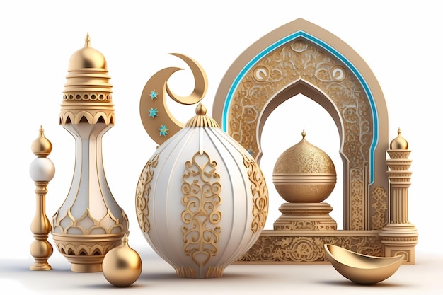 Decoração Ramadhan Kareem, Ilustração 3D