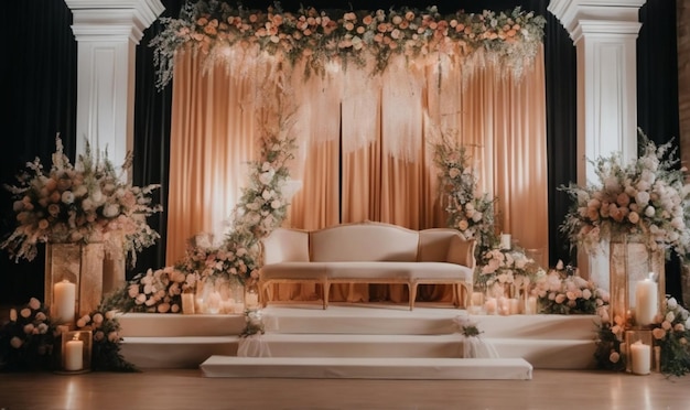 Decoração simples de fundo de casamento