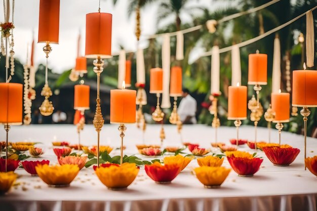 Foto decoração simples para uma cerimônia de casamento na indonésia selective focus shot