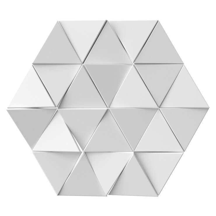 Foto decoración 3d con forma de triángulo aleatorio.