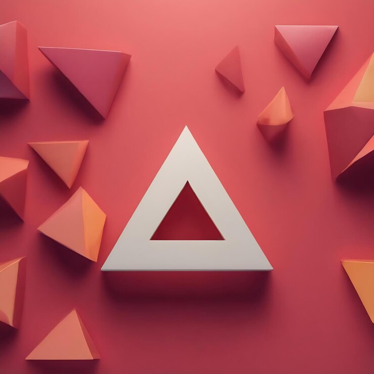 Foto decoración en 3d en forma de triángulo aleatorio