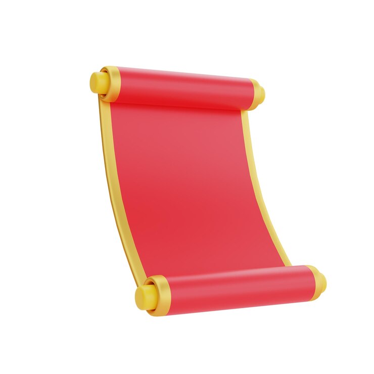 Foto decoración aislada de pergamino antiguo rojo 3d para el año nuevo chino festivales chinos elemento lunar cyn representación 3d