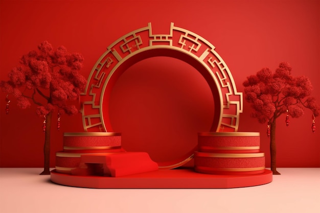 decoración del año nuevo chino estandarte ilustración de vacaciones