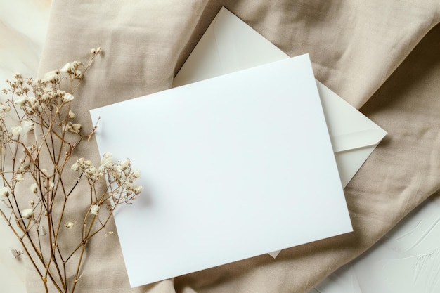 Decoración blanca del sobre, naturaleza muerta