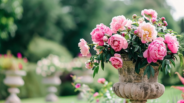 Decoración de bodas con peonías decoración floral y celebración de eventos flores de peonía y ceremonia de bodas en el jardín estilo campo inglés