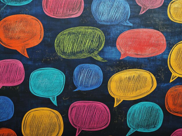 Decoración de burbujas de conversación coloridas