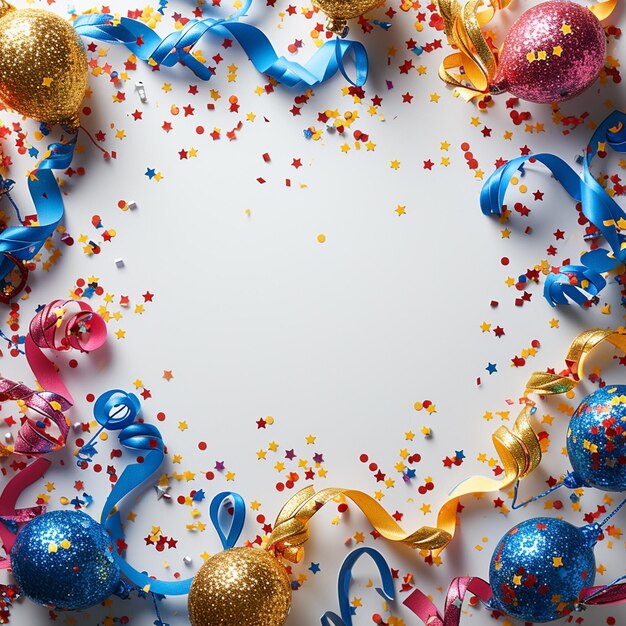 Foto una decoración de carnaval en tablero blanco