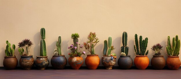 Foto decoración de la casa con la pared de la olla de cactus