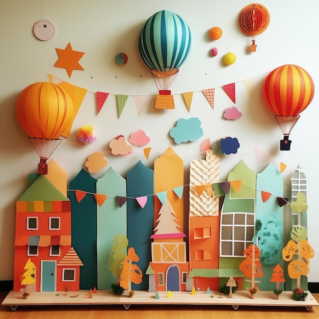 decoración de la clase de niños con gráficos y otros