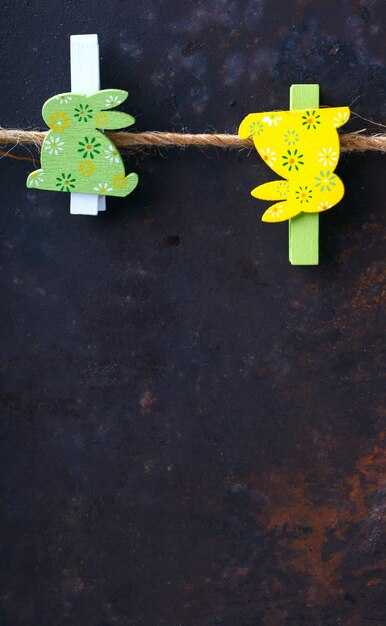 Decoración de conejos de Pascua. Feliz Pascua.