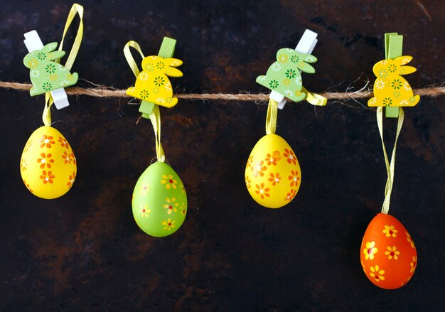 Decoración de conejos de Pascua. Feliz Pascua.