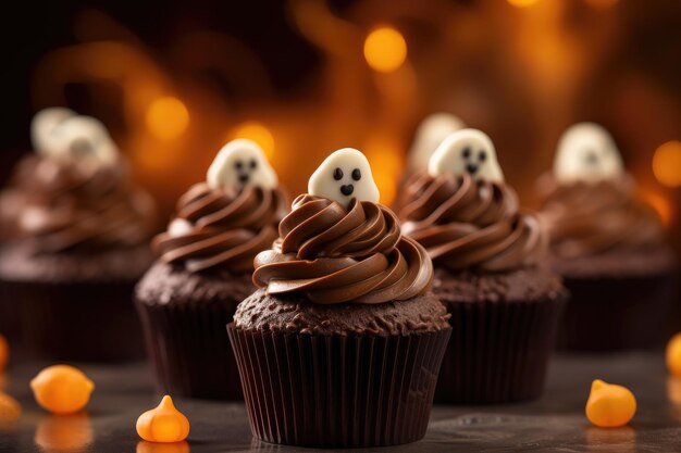 decoración de cupcakes para el diseño espeluznante de halloween