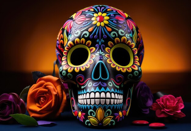 Foto la decoración del día de los muertos de la calavera mexicana celebra la cultura indígena por ai generative