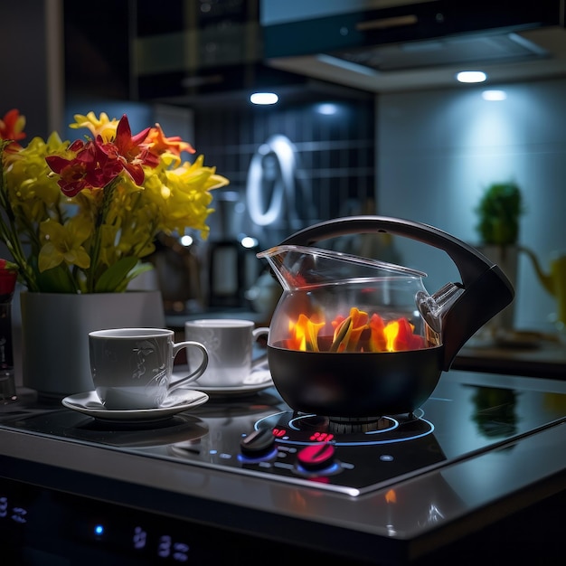 Decoración elegante en una cocina minimalista