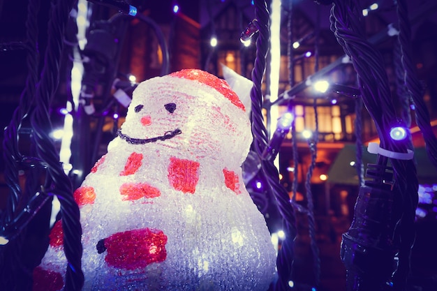 Decoración de estatua de muñeco de nieve