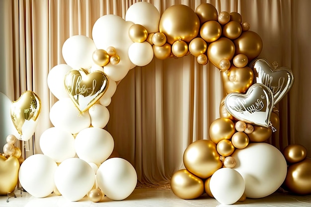 Decoración festiva con globos boda arco amor y belleza.