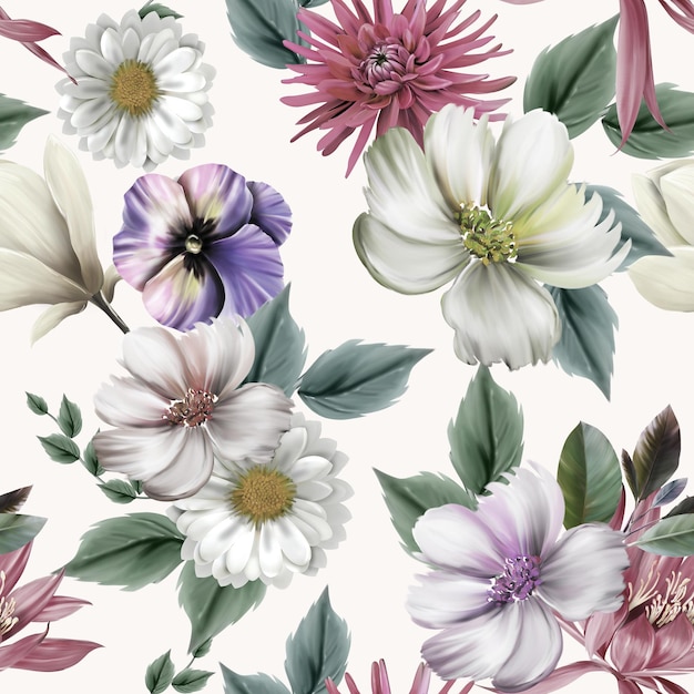 Decoración floral papel pintado para interiores impresión digital azulejos florales para paredes