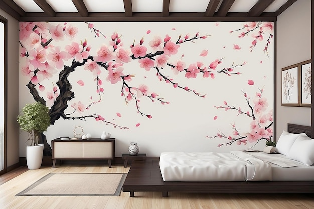 Decoración de flores de cerezo japonesas