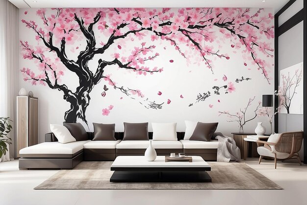 Decoración de flores de cerezo japonesas