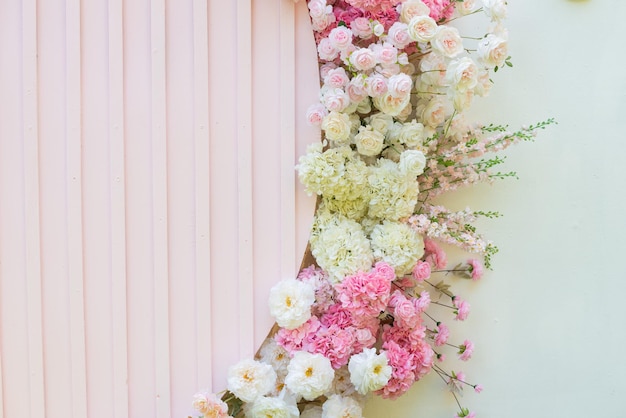 Decoración de flores de fondo de fondo de boda