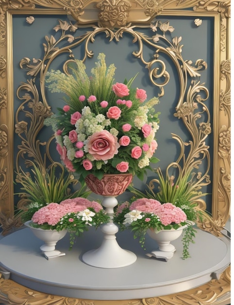 Decoración de fondo floral en 3D