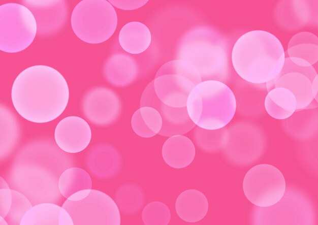 Decoración de fondo rosa con burbujas de luz bokeh abstracta