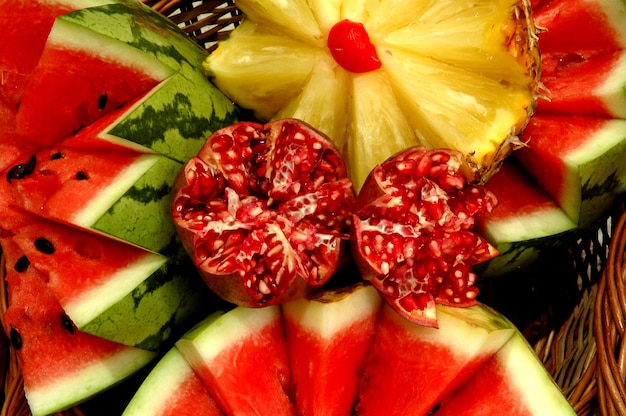 Foto decoración de frutas