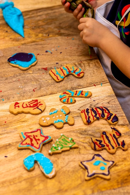 Decoración de galletas de jengibre para Navidad Concepto de Navidad