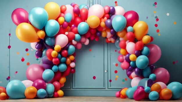 Decoración de globos coloridos para la boda Día de San Valentín Fiesta de cumpleaños