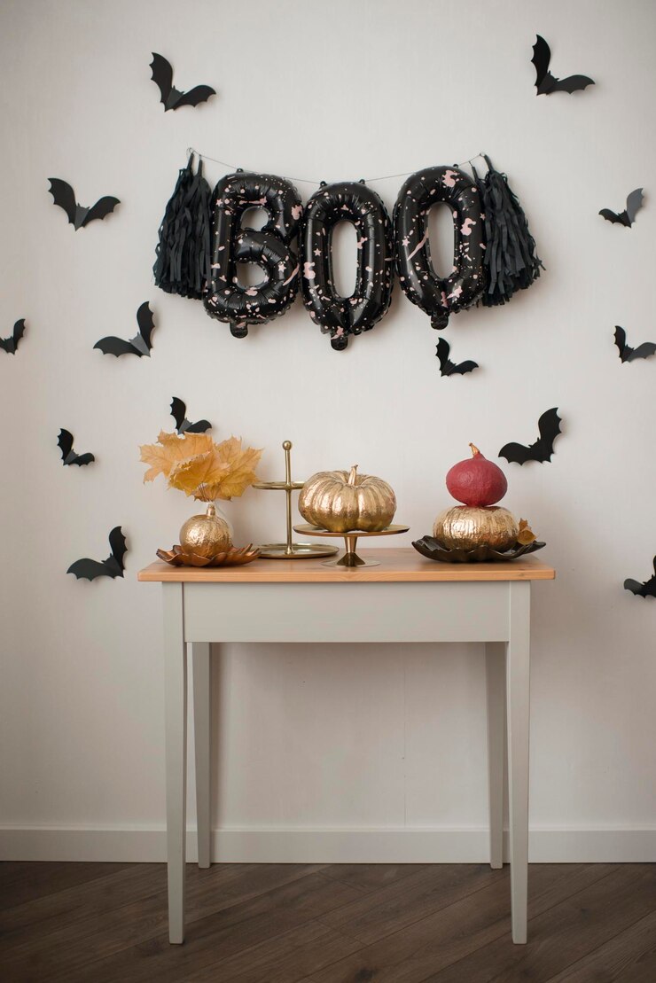 Foto decoración de halloween. la decoración de una fiesta infantil.