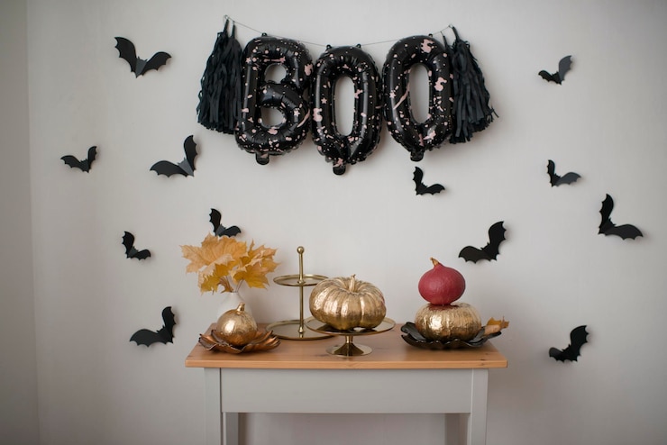 Foto decoración de halloween. la decoración de una fiesta infantil.