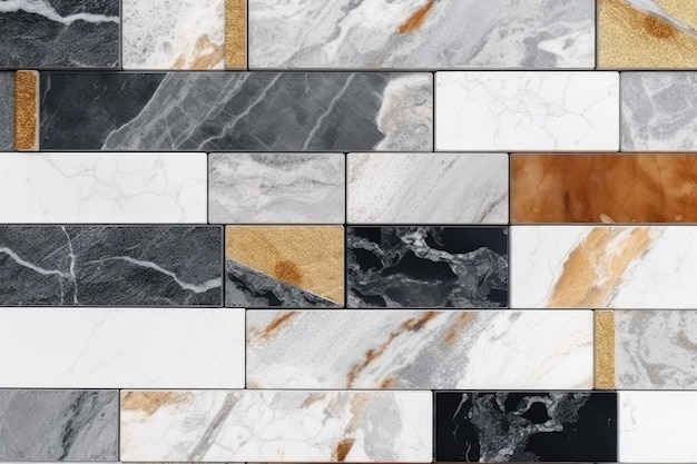 Decoración interior abstracta del hogar con piso de pared de cerámica y superficie de baldosas de granito sobre fondo de piedra de mármol natural de Carrara